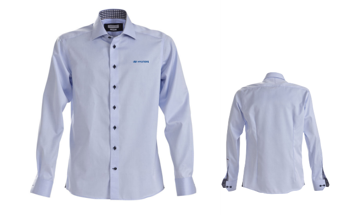 Ventes - chemise masculine - Bleu - Slim Fit - avec propre logo