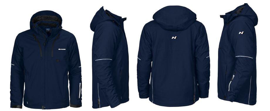 Travail - softshell doublé avec capuche amovible - hommes - bleu foncé - avec son propre logo